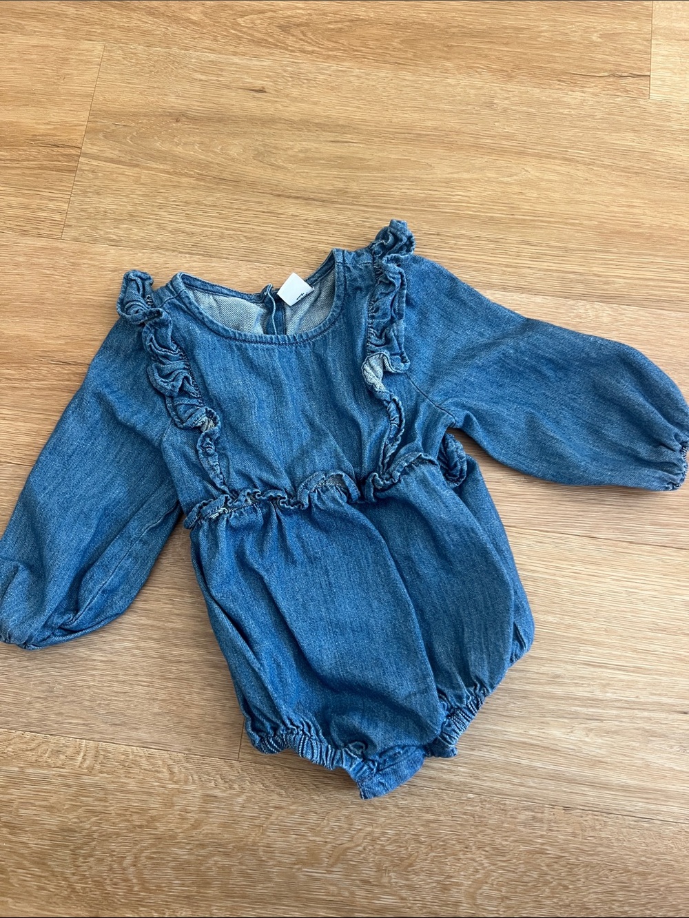 Old Navy Light Blue Denim Baby Romper